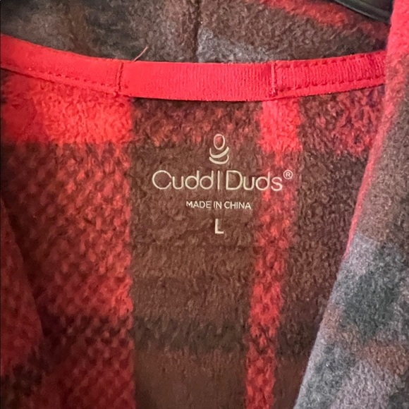 Cuddl Duds Red and Black Plaid Teddy Jacket Size Large - Picture 2 of 6